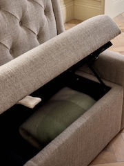 Chunky Weave Mid Natural Wolton Right Hand Corner Storage Dining Bench - Image 6 of 13