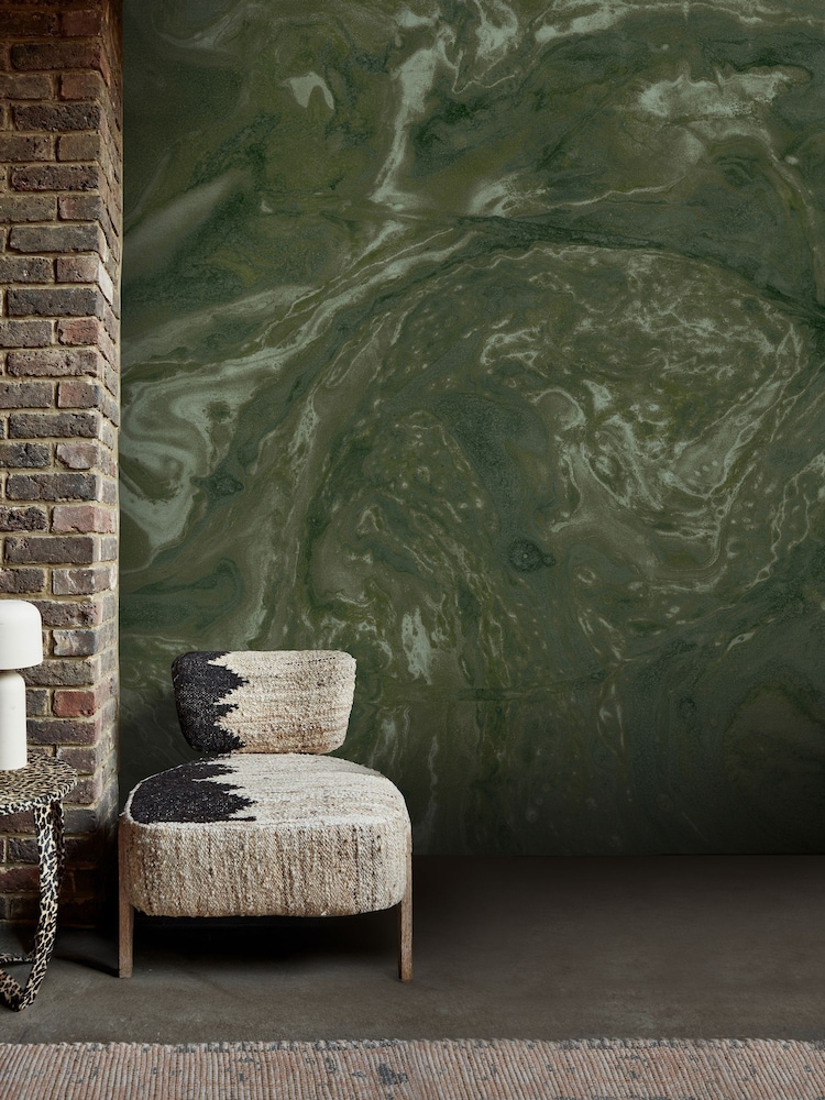 Abigail Ahern Moss Ethereal Marble Fixed Size 2.5m x 4m Mural - Image 1 of 4