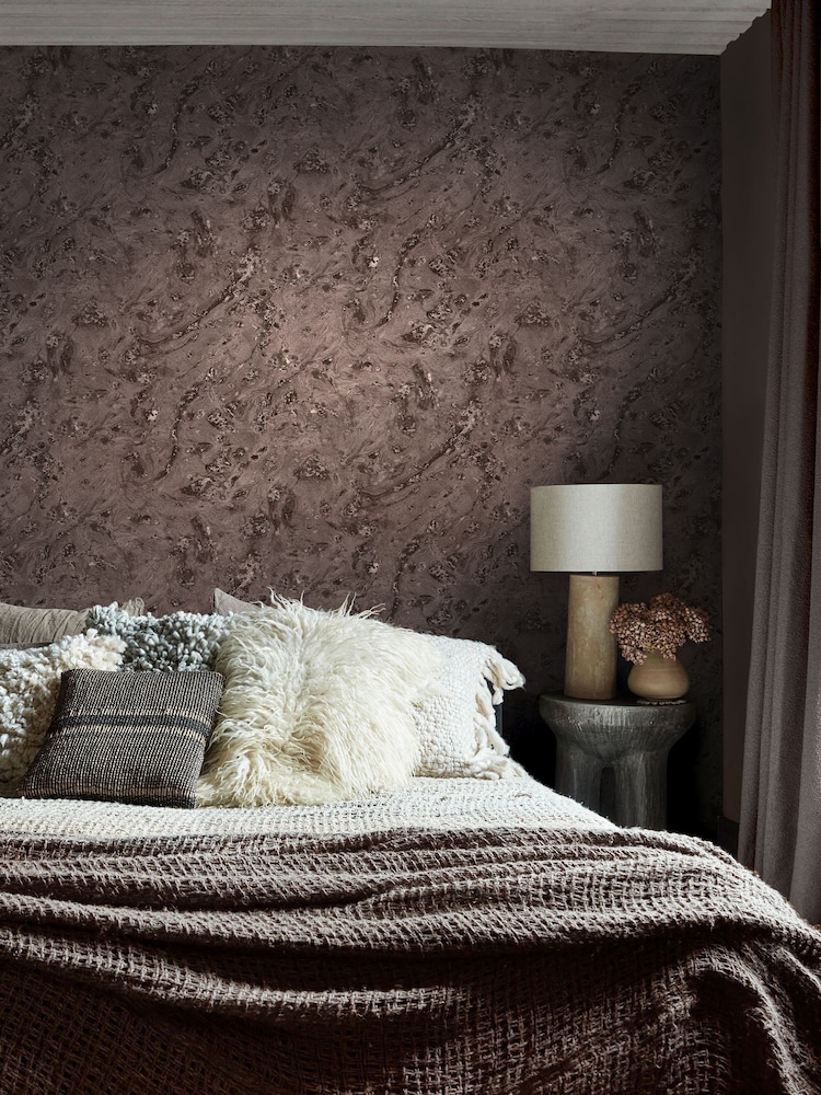 Abigail Ahern Mocha Boheme Marble 10M Wallpaper - Image 1 of 5