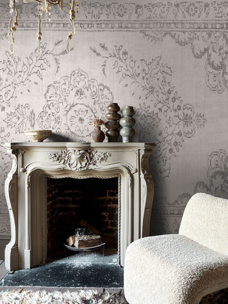 Abigail Ahern Putty Tapestry Fixed Size 2.5m x 4m Mural - Image 1 of 4