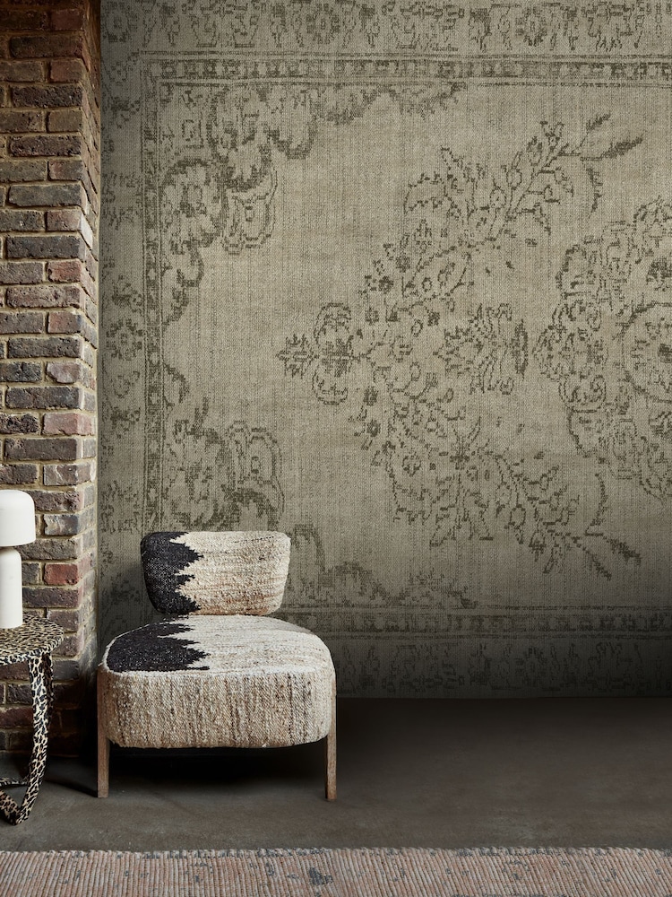 Abigail Ahern Olive Tapestry Fixed Size 2.5m x 4m Mural - Image 1 of 4