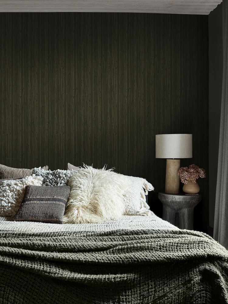 Abigail Ahern Forest Fibre Stripe 10M Wallpaper - Image 1 of 5