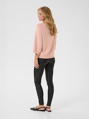 Cream Pink Dela 3/4 Sleeve Round Neck Jumper - Image 2 of 6