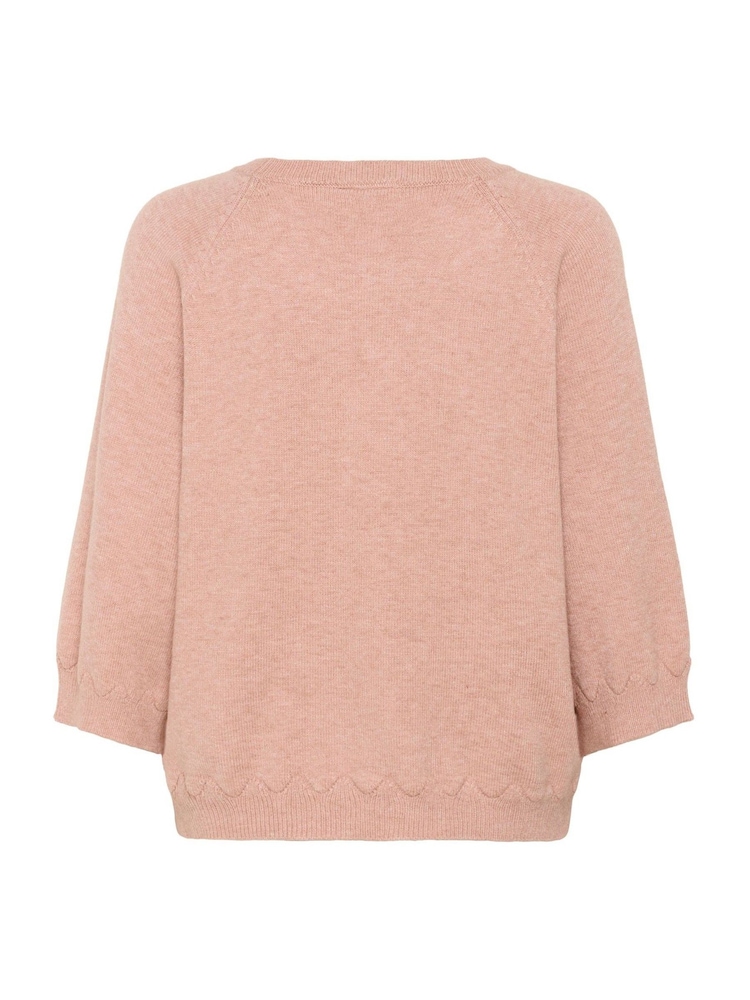 Cream Pink Dela 3/4 Sleeve Round Neck Jumper - Image 6 of 6