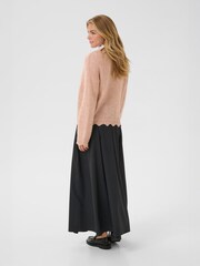 Cream Pink Niso Long Sleeve Open Front Cardigan - Image 2 of 6