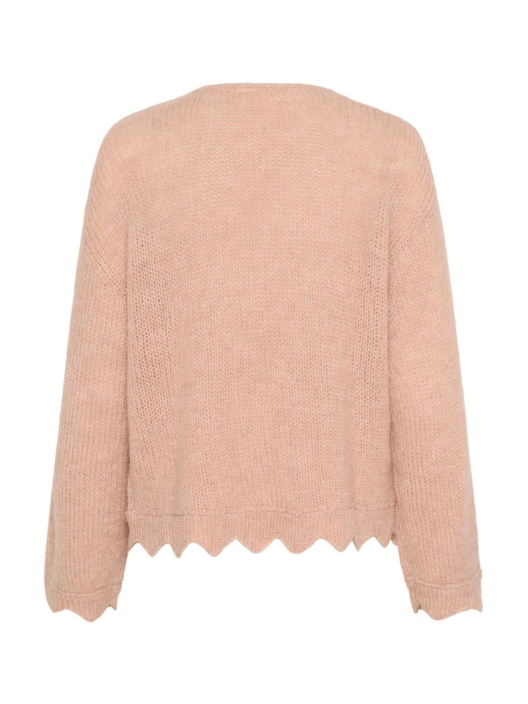 Cream Pink Niso Long Sleeve Open Front Cardigan - Image 6 of 6