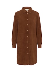 Cream Kanna Long Sleeve Collared Brown Dress - Image 5 of 6