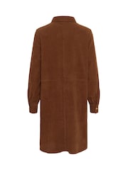 Cream Kanna Long Sleeve Collared Brown Dress - Image 6 of 6