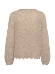 Cream Natural Niso Long Sleeve V-Neck Jumper - Image 6 of 6
