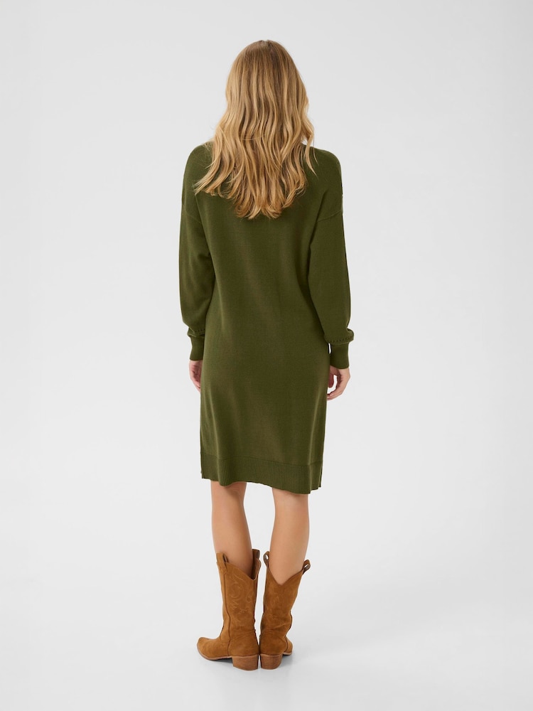 Cream Green Dela Long Sleeve Knit Dress - Image 2 of 6