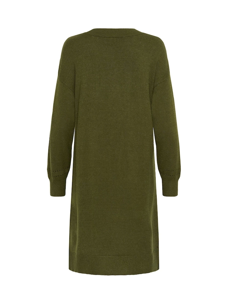 Cream Green Dela Long Sleeve Knit Dress - Image 6 of 6