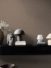 Abigail Ahern Cocoa Weathered Linen A4 Wallpaper Sample - Image 1 of 5