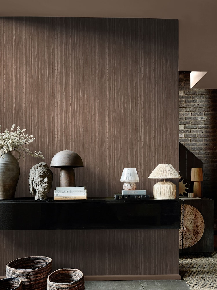 Abigail Ahern Sable Fibre Stripe A4 Wallpaper Sample - Image 1 of 5