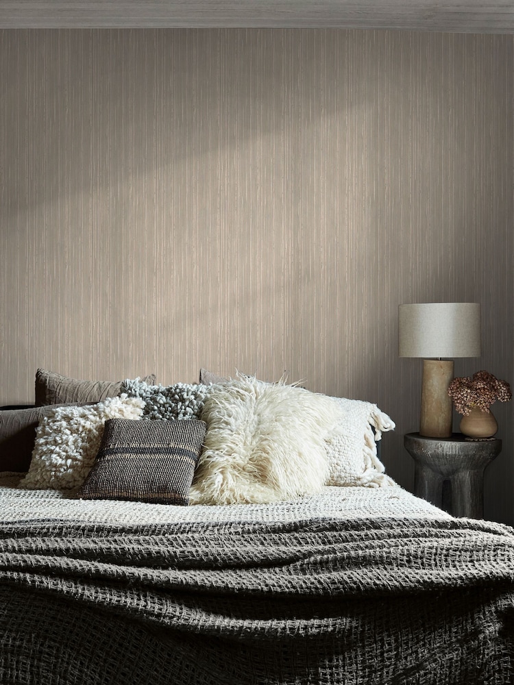 Abigail Ahern Mist Fibre Stripe A4 Wallpaper Sample - Image 1 of 5