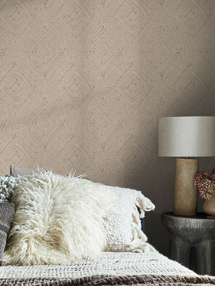 Abigail Ahern Fawn Artisan Weave A4 Wallpaper Sample - Image 1 of 5
