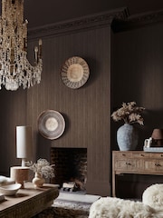 Abigail Ahern Chocolate Fibre Stripe A4 Wallpaper Sample - Image 1 of 5