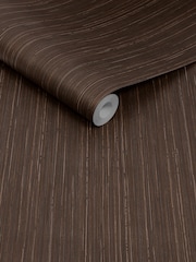 Abigail Ahern Chocolate Fibre Stripe A4 Wallpaper Sample - Image 3 of 5