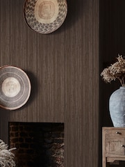 Abigail Ahern Chocolate Fibre Stripe A4 Wallpaper Sample - Image 5 of 5