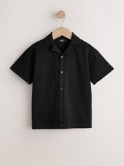 Negru - Tricotate polo cu guler și revere Tricouri (3-16ani) - Imaginea 1 din 4