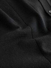 Negru - Tricotate polo cu guler și revere Tricouri (3-16ani) - Imaginea 3 din 4