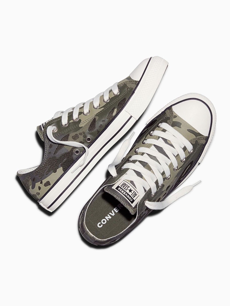 Converse Green Chuck Taylor All Star Wide Camo Trainers - Image 6 of 6