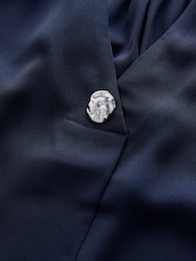 Bleu marine - Chemisier à manches courtes à Col en V - Image 5 de 6