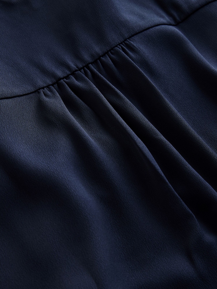 Bleu marine - Chemisier à manches courtes à Col en V - Image 6 de 6