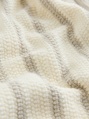 Grey/White Stripe Knitted Zip Through Polo Shirt (3-16yrs) - Image 4 of 4