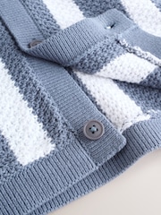 Blue Stripe Knitted Polo Shirt (3-16yrs) - Image 5 of 5