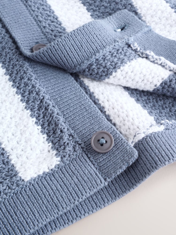 Blue Stripe Knitted Polo Shirt (3-16yrs) - Image 5 of 5