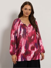 Balloon Sleeve Black Blouse - Image 1 of 5