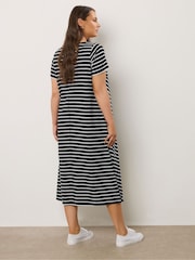 Evans Stripe Jersey Slub Black Dress - Imagem 3 de 5