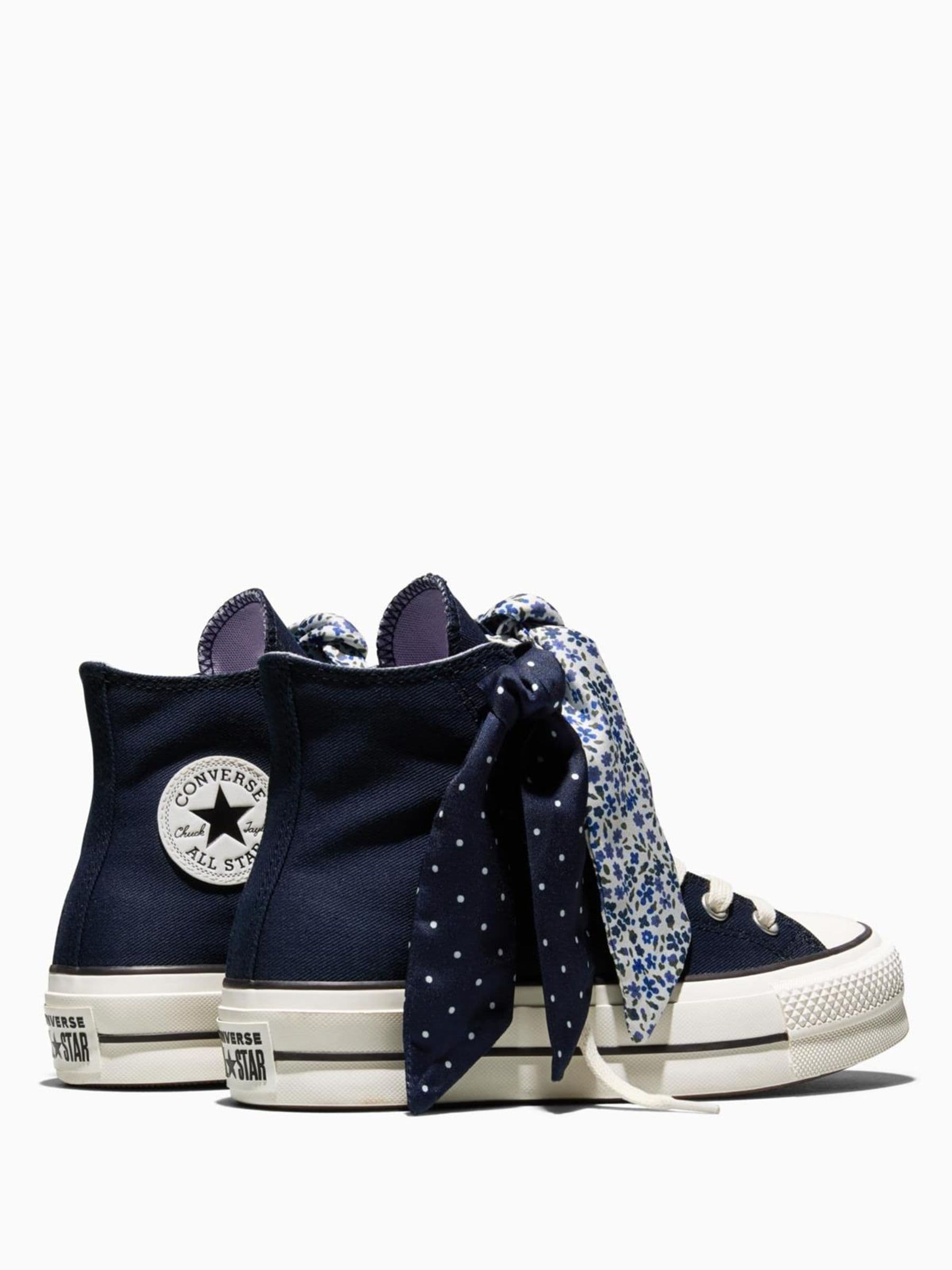 Buy Converse Blue Chuck Taylor Lift Bow Detail High Trainers from