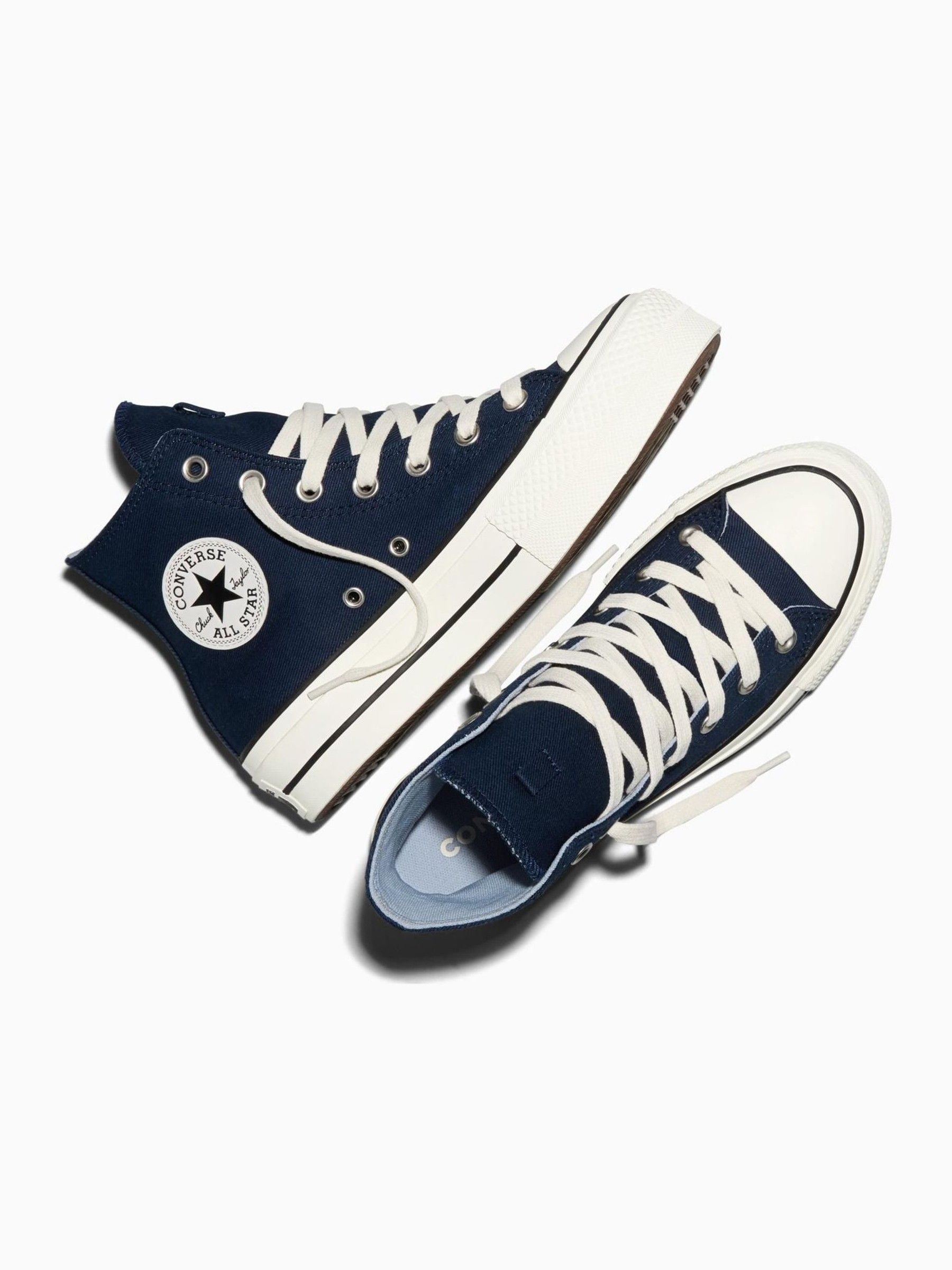 Buy Converse Blue Chuck Taylor Lift Bow Detail High Trainers from