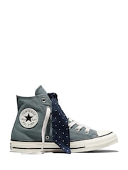 Converse Blue Chuck Taylor Bow Detail High Trainers - Image 1 of 7