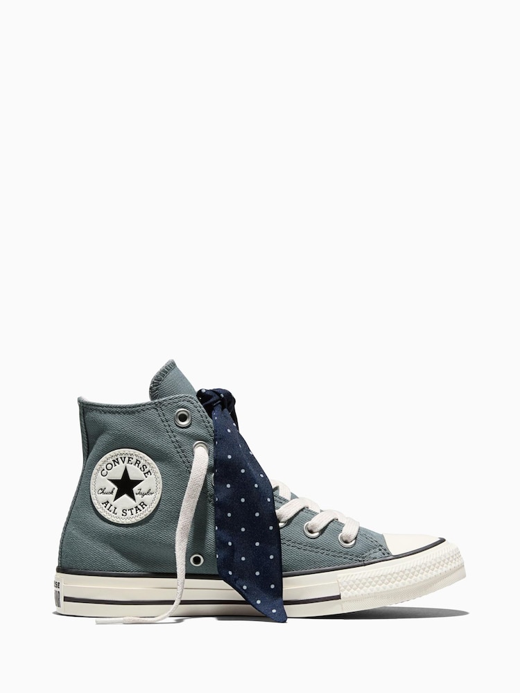Converse Blue Chuck Taylor Bow Detail High Trainers - Image 2 of 7