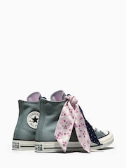 Converse Blue Chuck Taylor Bow Detail High Trainers - Image 3 of 7