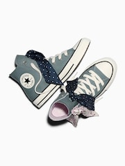 Converse Blue Chuck Taylor Bow Detail High Trainers - Image 5 of 7