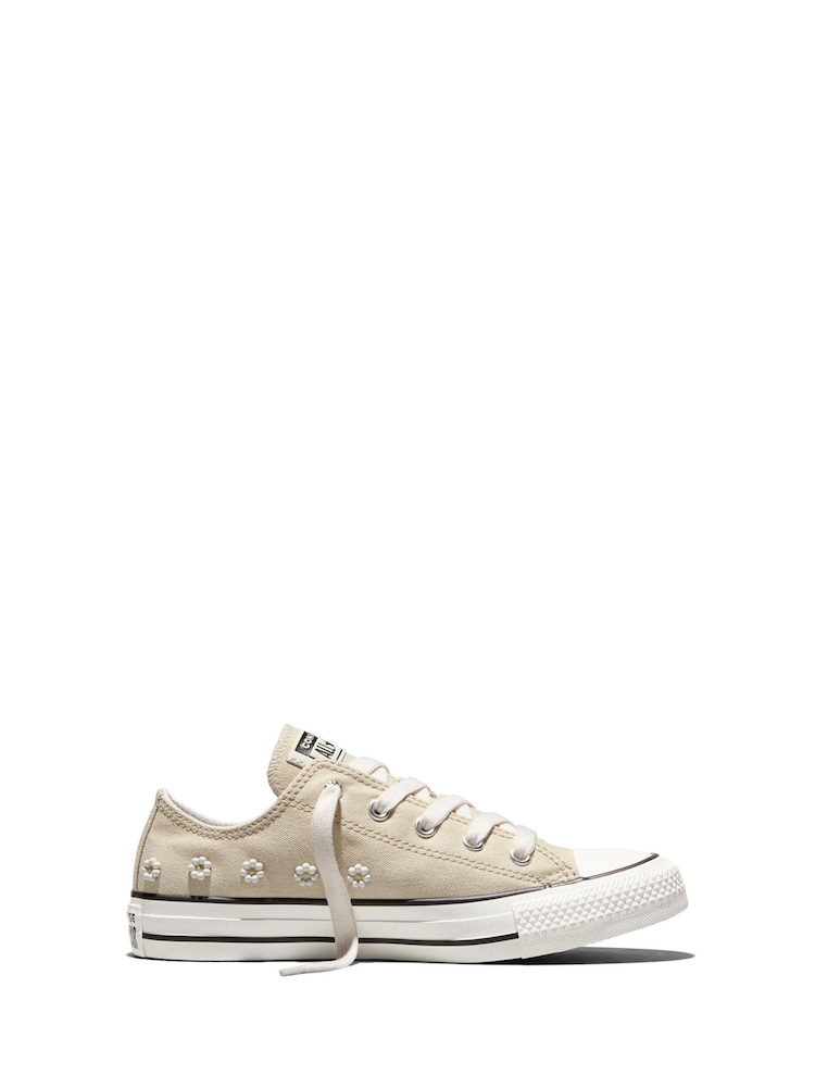 Converse Green Chuck Taylor Beaded Flowers Low Trainers - Image 1 of 6