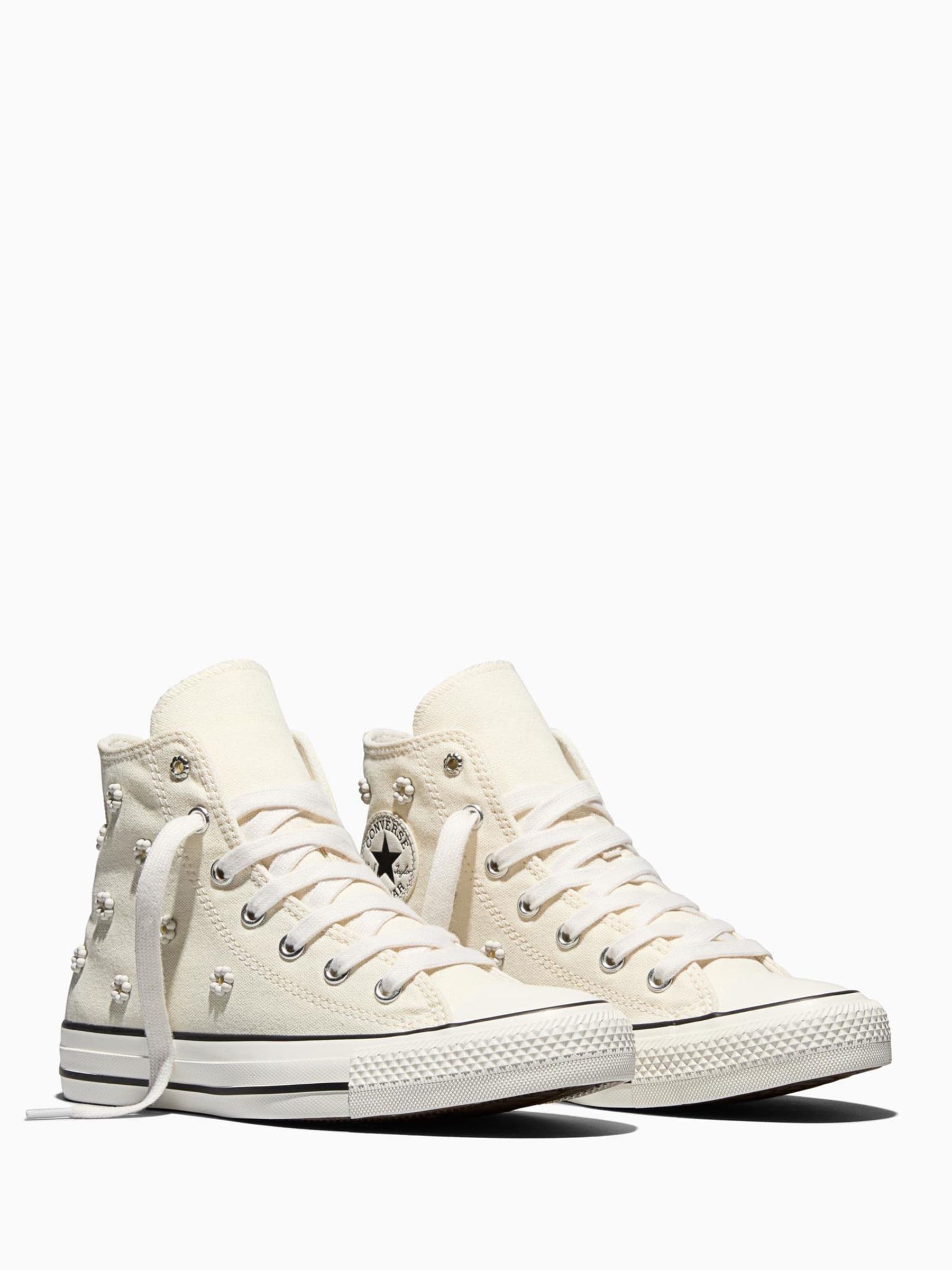 Buy Converse White Chuck Taylor Beaded Flower Hightop Trainers