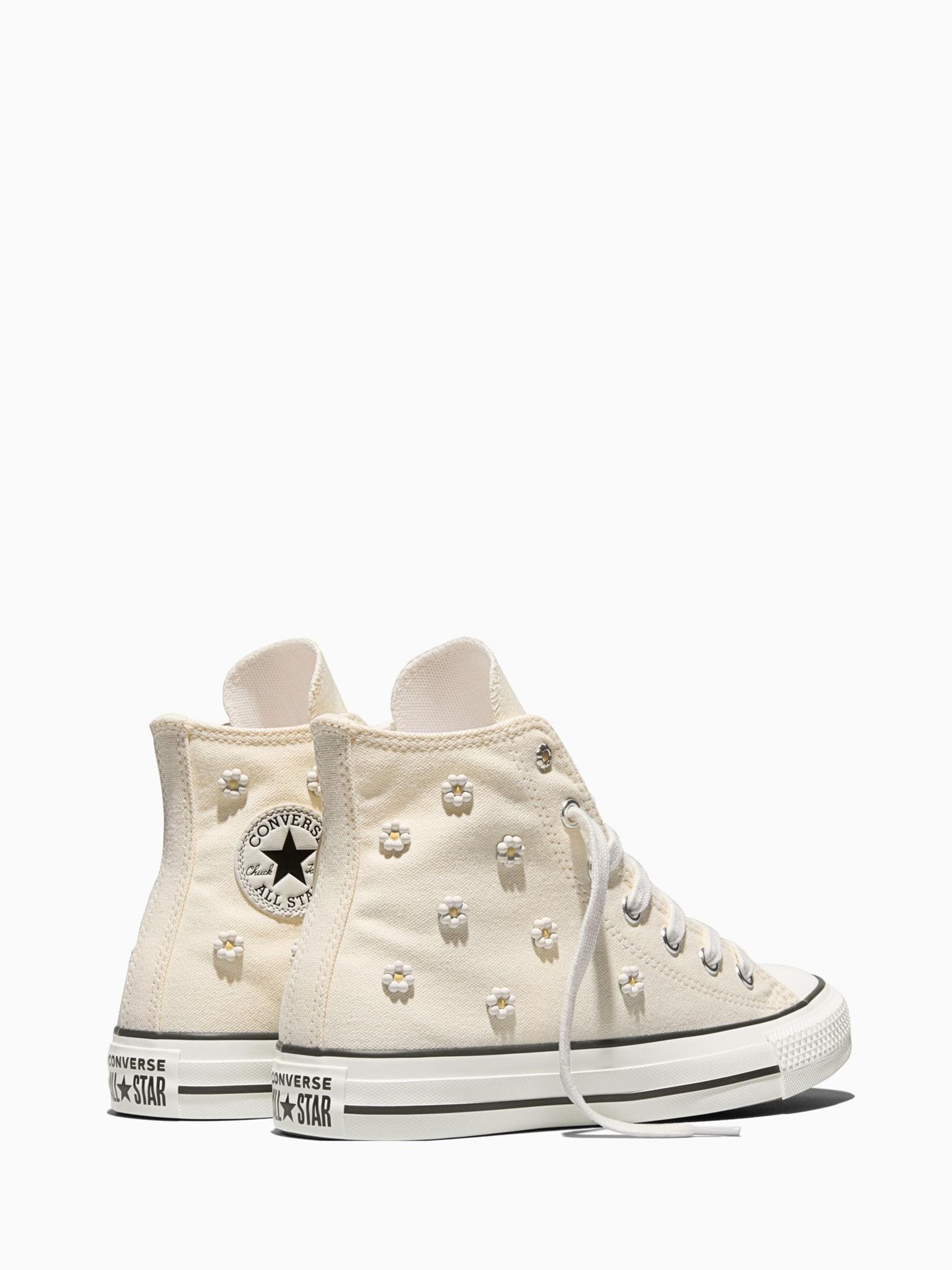 Buy Converse White Chuck Taylor Beaded Flower Hightop Trainers