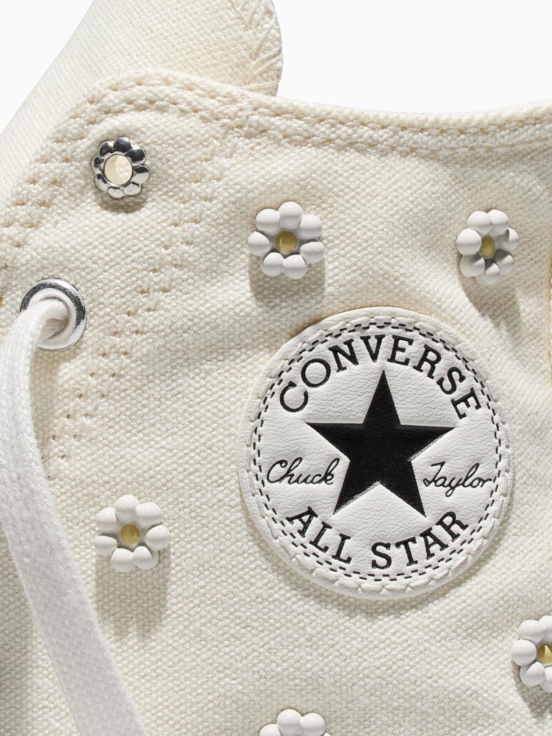 Buy Converse White Chuck Taylor Beaded Flower Hightop Trainers