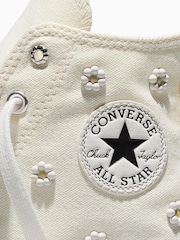 Converse White Chuck Taylor Beaded Flower Hightop Trainers - Image 7 of 7
