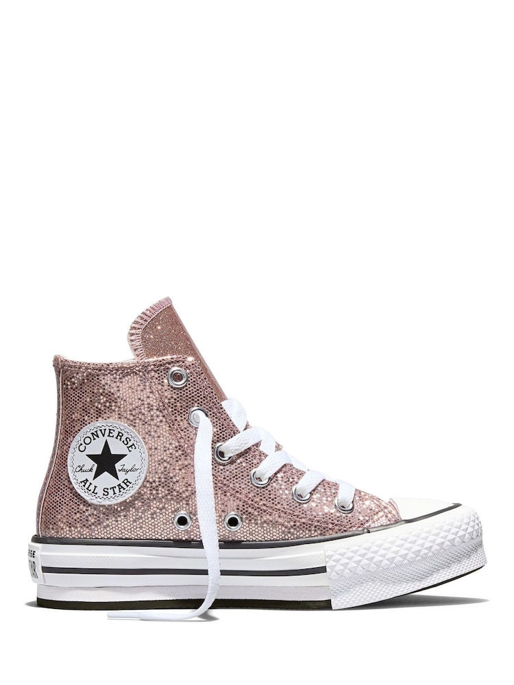 Converse Chuck Taylor EVA Lift Platform Glitter Trainers - Image 1 of 9 Converse Chuck Taylor EVA Lift Platform Glitter Trainers - Image 1 of 9