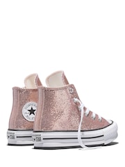 Converse Pink Chuck Taylor EVA Lift Platform Glitter Trainers - Image 5 of 9