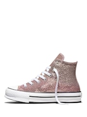 Converse Pink Chuck Taylor EVA Lift Glitter Trainers - Image 2 of 9