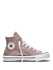 Converse Pink Chuck Taylor EVA Lift Glitter Trainers - Image 3 of 9