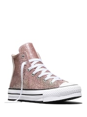 Converse Pink Chuck Taylor EVA Lift Glitter Trainers - Image 4 of 9