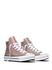 Converse Pink Chuck Taylor EVA Lift Glitter Trainers - Image 5 of 9