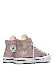 Converse Pink Chuck Taylor EVA Lift Glitter Trainers - Image 6 of 9